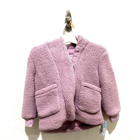 NEW with tags Girls' Faux Shearling Jacket - Cat & Jack Mauve XS - Picture 2 of 5